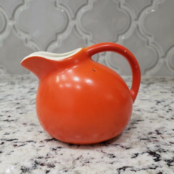 MCM Orange Ball Creamer Pitcher Miniature Jug Vintage Cute Mid Century Modern - Picture 1 of 7